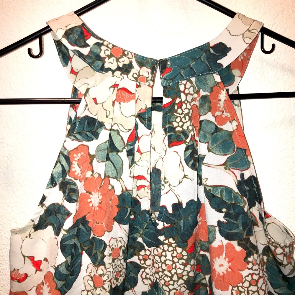 LOFT - Halter Neck Floral Silky Blouse